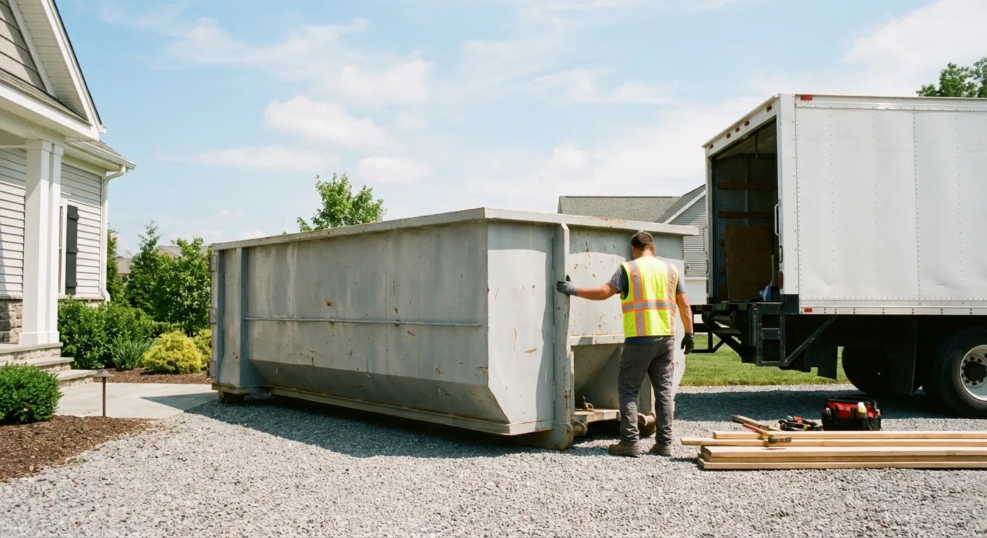 Roll-off dumpster dimensions and footprint visualization in Lancaster, PA